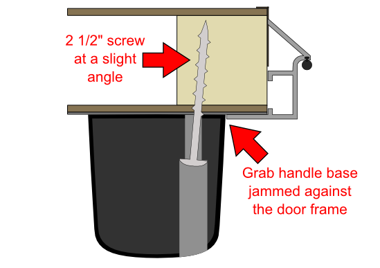 Grab handle cross-section for two-piece doors
