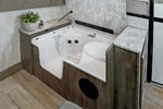 2022 Flagstaff T21DMHW interior shower/cassette toilet combo