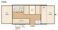 Flagstaff 206M with hot water floorplan