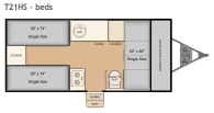 Flagstaff T21HS bed layout with three beds