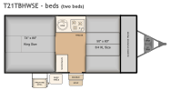 Flagstaff T21TBHWSE bed layout with two beds