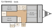Flagstaff T21TBHWSE bed layout with three beds