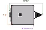 Length and width dimensions for Flagtaff F141OTG