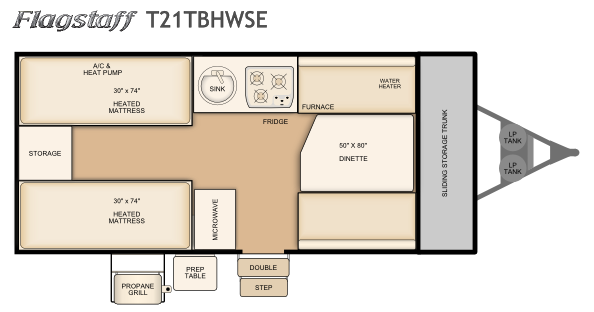 2018 Flagstaff T21TBHWSE floorplan